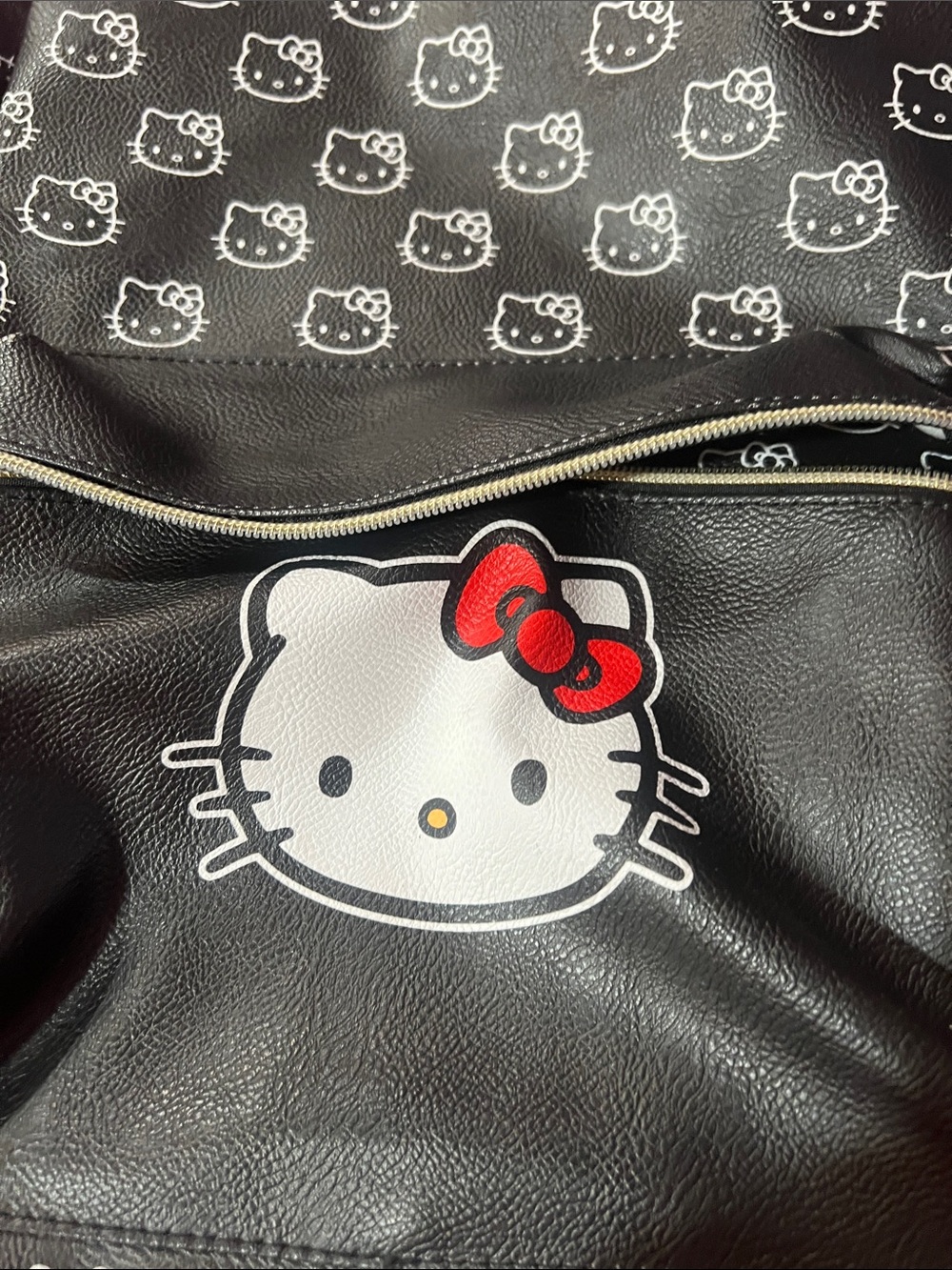 Hello Kitty Black Backpack with Red Bow Accent - Picture 5 of 12